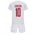 Tanie Strój piłkarski Dania Christian Eriksen #10 Koszulka Wyjazdowej dla dziecięce MŚ 2022 Krótkie Rękawy (+ szorty)